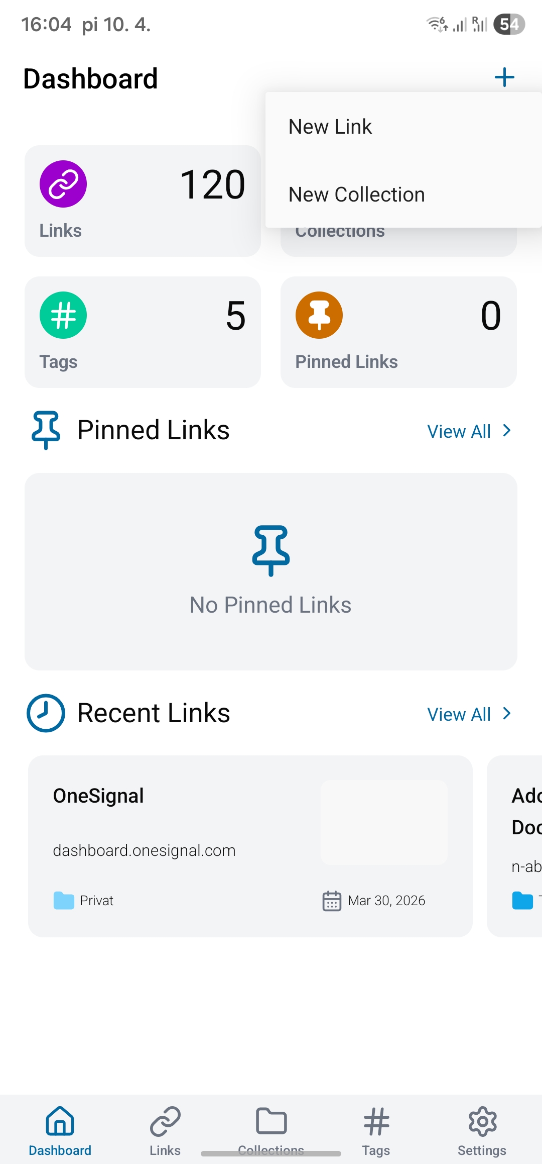 Linkwarden mobile — ukladanie záložky cez share sheet